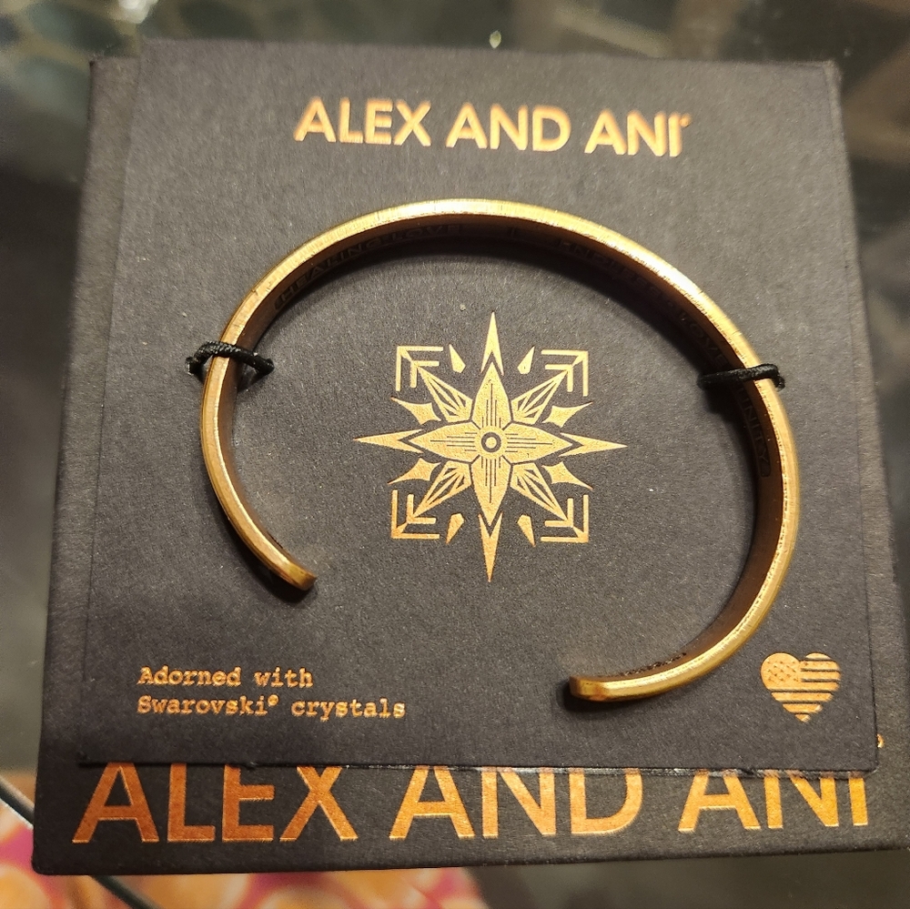 NWT NIB Alex & Ani Gold Cuff Bracelet